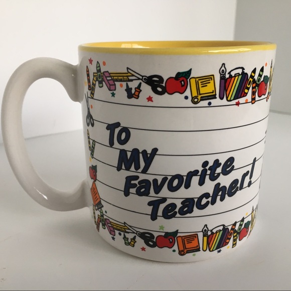 Teacher mug vintage EUC Favorite books apples cup - Picture 4 of 11